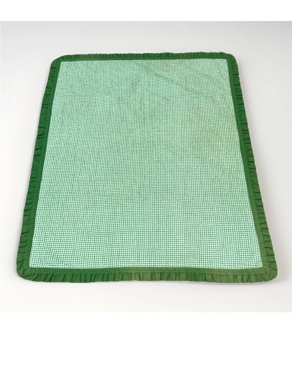 Vintage Baby Train Quilt Crib Nursery Green Gingham Patchwork That’s Our Baby